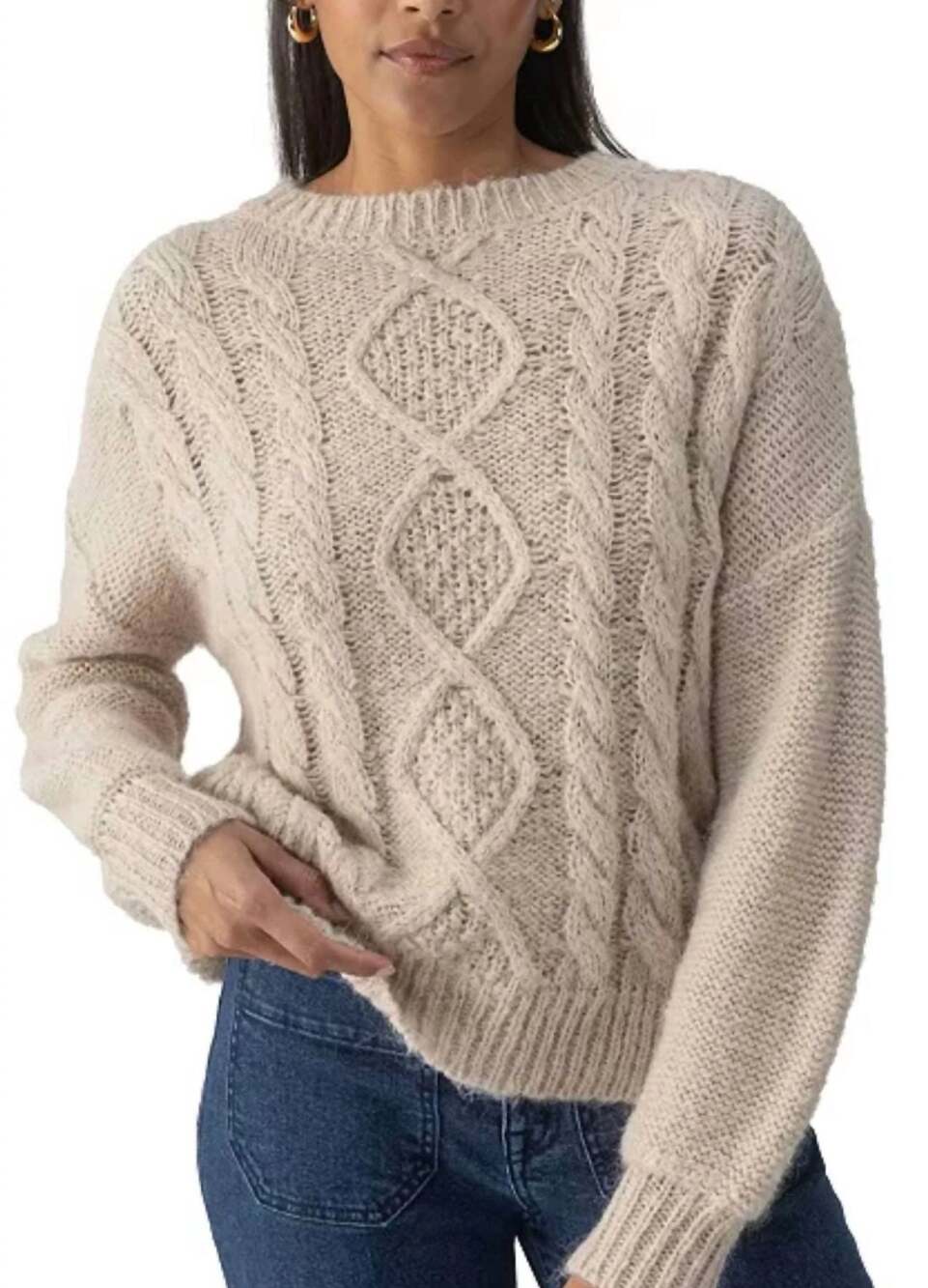 NWT Sanctuary Cozy Cable Stitch Crewneck Sweater L